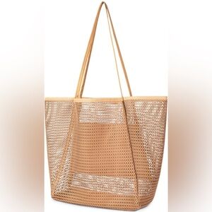 Mesh Beach Bag for Women, Hobo Pool Bag